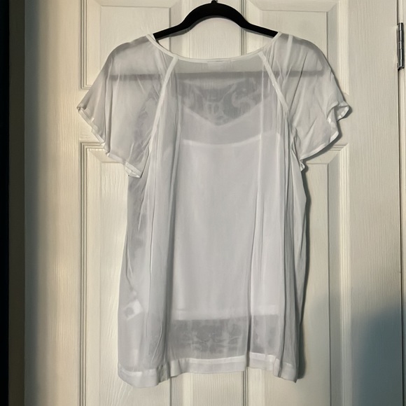 Like New Women’s Small Liz Claiborne Blue and White Bohemian Style Blouse - Picture 7 of 8